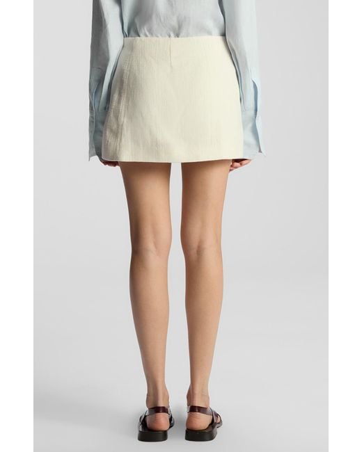 A.L.C. White A. L.c. Kelley Linen Blend Wrap Miniskirt