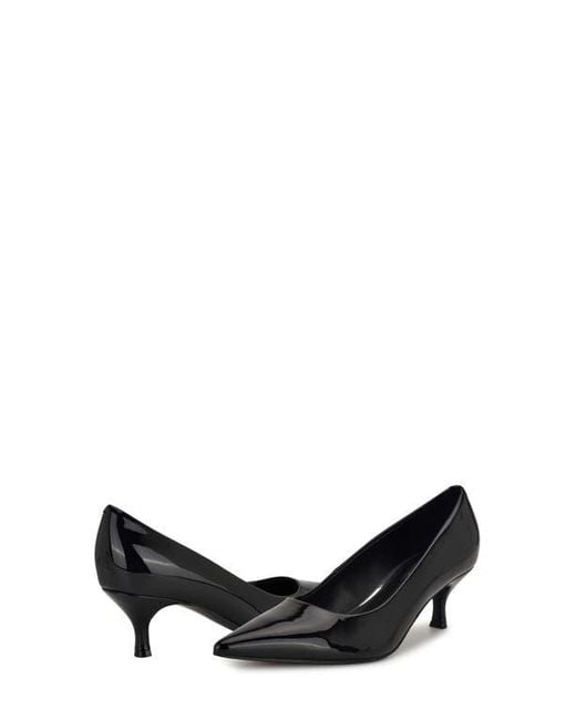 Nine West Black Sisko Pointed Toe Kitten Heel Pump