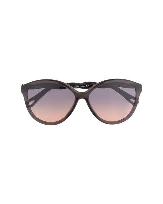 Chloé Gray 58Mm Gradient Panthos Sunglasses