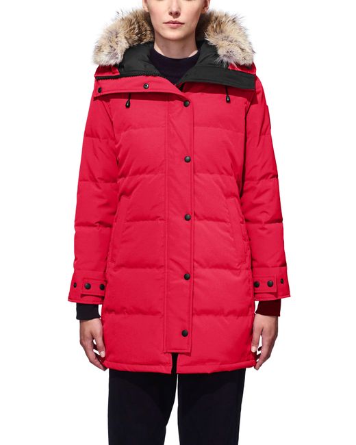 Canada Goose Shelburne Fusion Fit Genuine Coyote Fur Trim Down Parka in Red  | Lyst