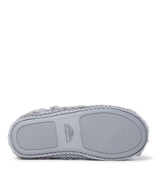 Dearfoams Gray Beth Faux Fur Fold Down Fuzzy Bootie Slipper