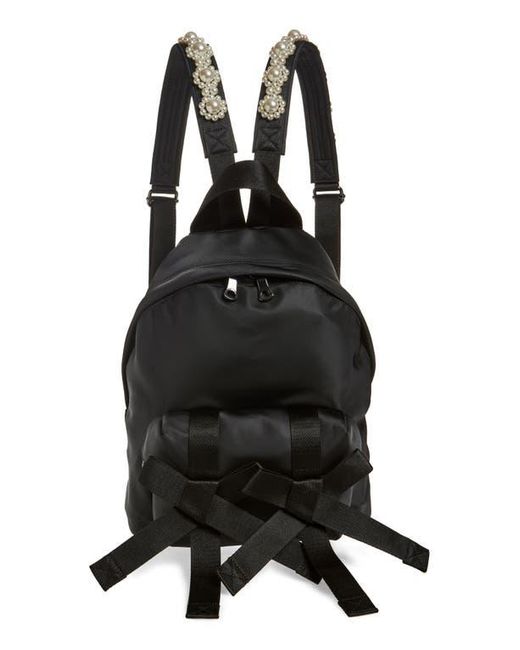 Simone Rocha Black Bow Front Backpack