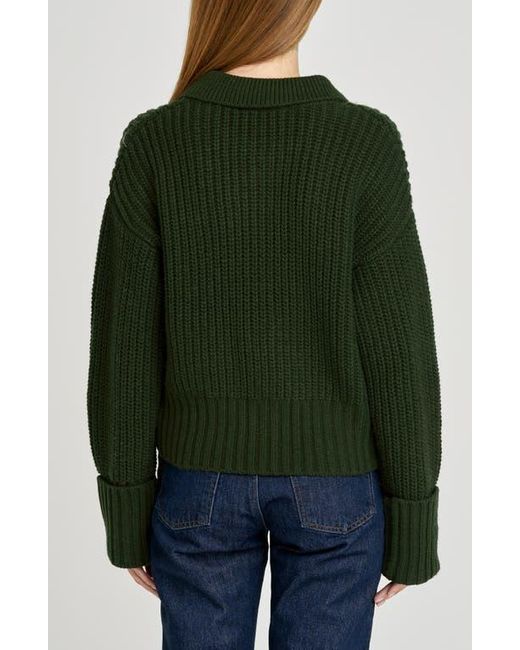 Wayf Green Bea Collared Cardigan