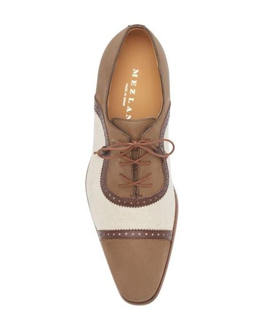 Mezlan Brown Ayna Plain Toe Oxford for men