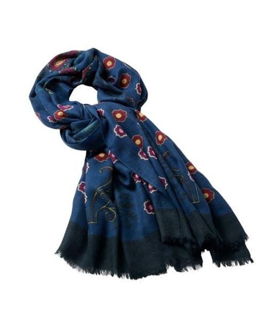 Robert Talbott Blue Hackman Wool & Silk Scarf for men