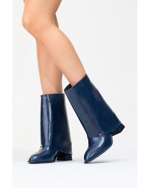 Prologue Shoes Blue Ellas Chunky Heel Boot