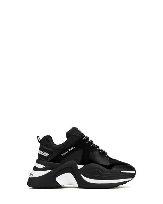 Naked Wolfe Black Track Double Chunky Platform Sneaker