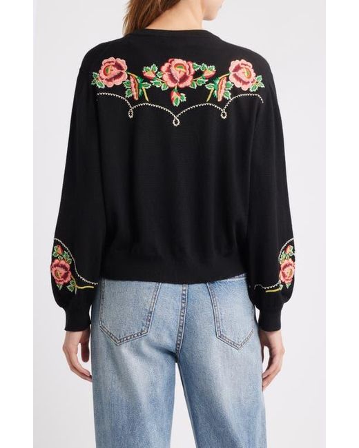 The Great Black Heirloom Rose Cotton & Wool Cardigan