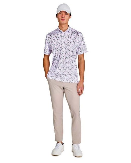 Con.struct White Regular Fit Koi Fish Recycled Performance Golf Polo for men