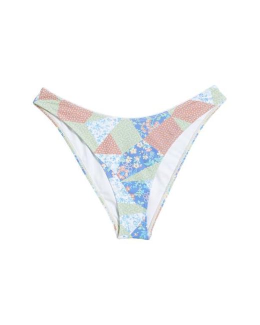PacSun Blue Darcy High Leg Scoop Bikini Bottoms