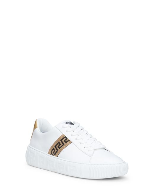 Versace Greca Low Top Sneaker in White for Men | Lyst