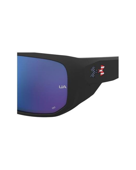 Under Armour Blue Attack 2 63Mm Wrap Sunglasses for men