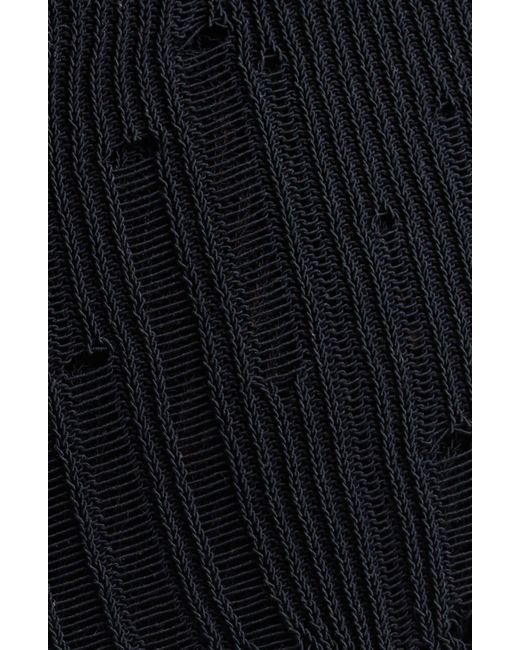 Acne Black Klass Gummy Distressed Cotton & Nylon Sweater