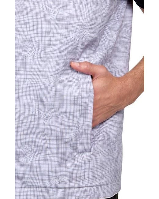 Con.struct White Regular Fit Wavy Print Recycled Performance Reversible Vest for men