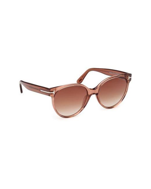 Tom Ford Pink Tallulah 56Mm Gradient Round Sunglasses
