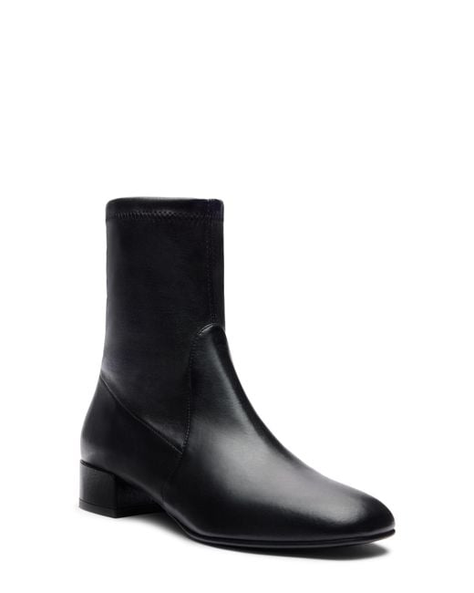 Stuart Weitzman Black Bacari Leather Bootie