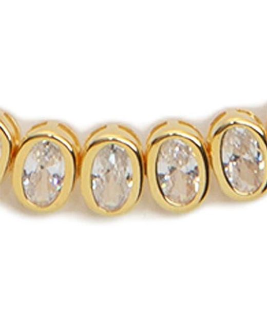 Argento Vivo Sterling Silver Metallic Oval Cubic Zirconia Line Bracelet