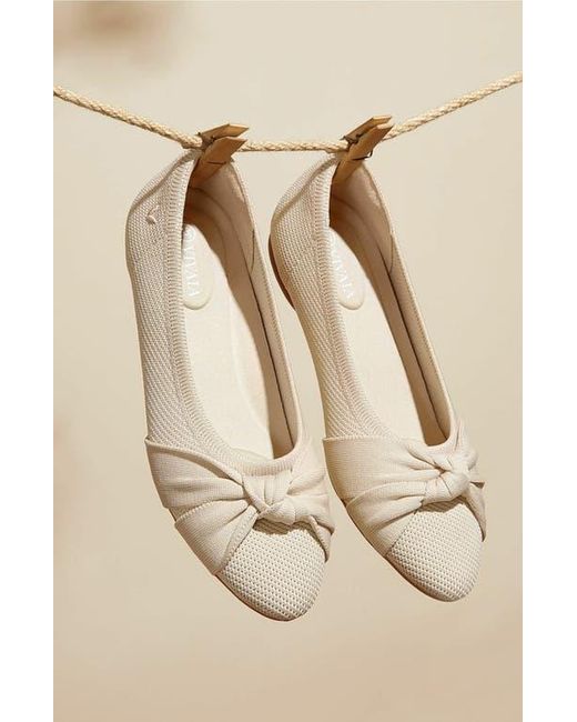 VIVAIA Natural Toe Knotted Flats