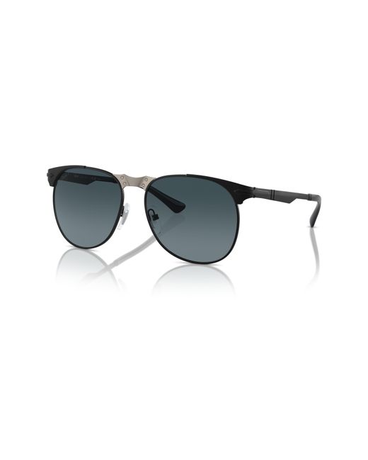 Persol Black 56mm Gradient Polarized Pilot Sunglasses for men
