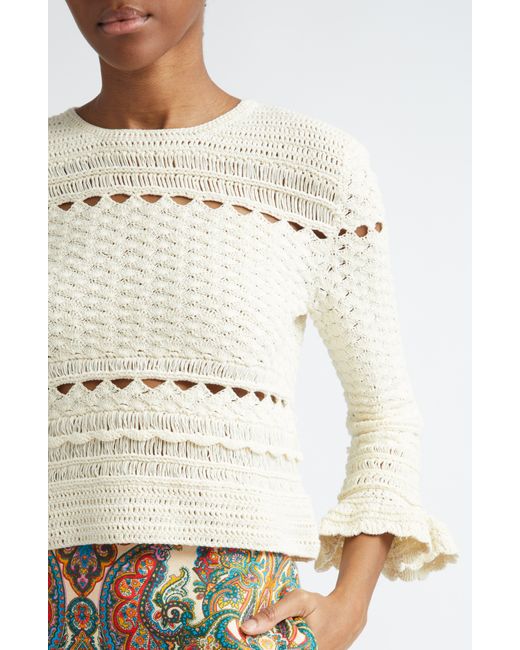 Zimmermann Natural Waverly Cotton Crochet Sweater