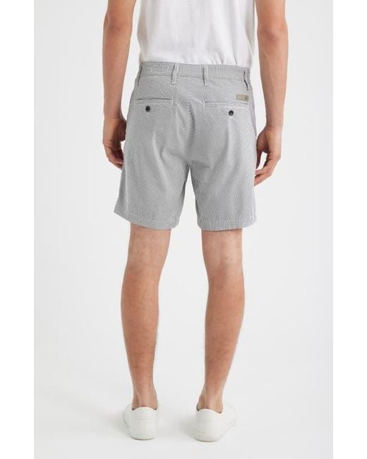 AG Jeans Gray Cipher Slim Fit Stripe Seersucker Chino Shorts for men