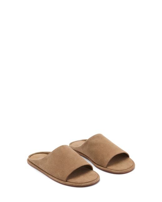 Mango Brown Suede Slide Sandal