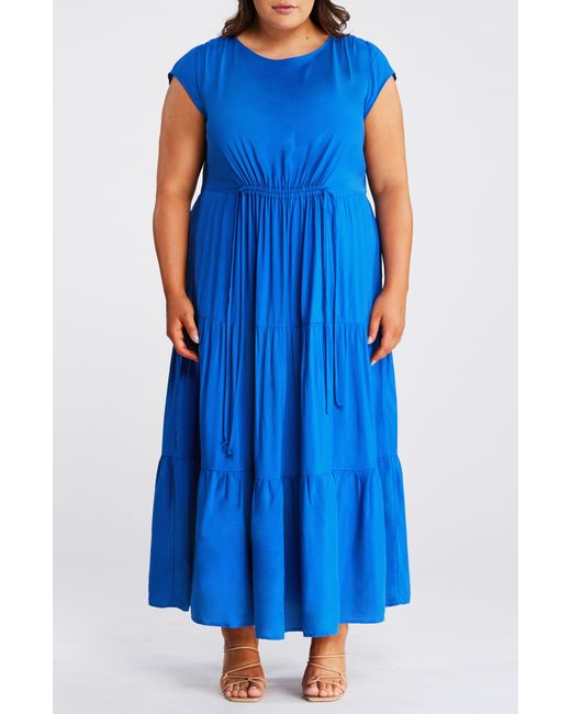 Estelle Blue Lana Tiered Maxi Dress