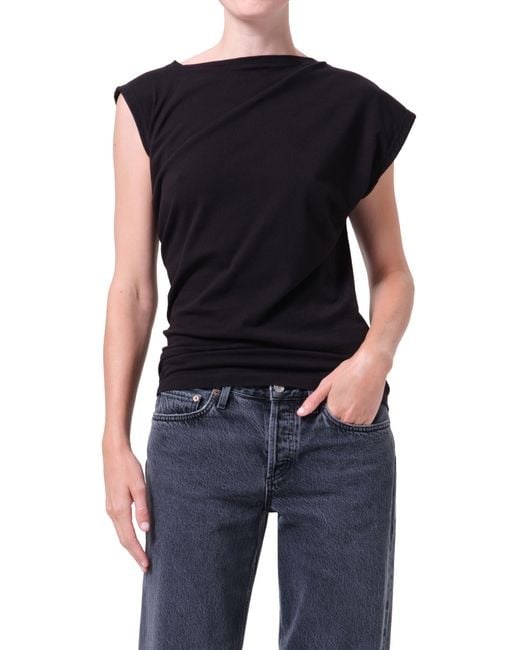 Agolde Black Beth Asymmetric Top