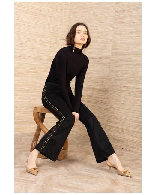 Hale Bob Natural Alexia Suede Studs Pant