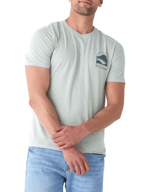 Threads For Thought Gray Mountain Crest Triblend Graphic T-shirt for men