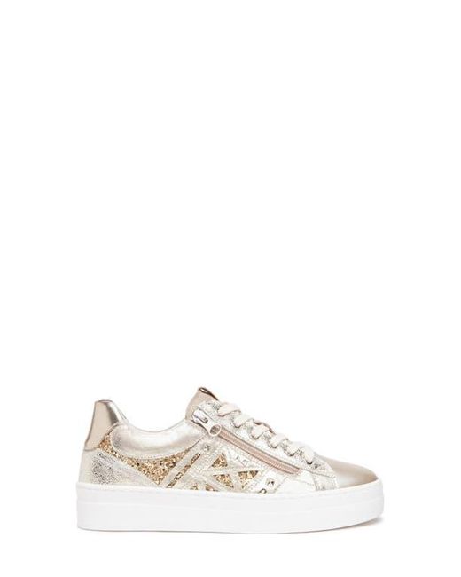 Nero Giardini White Metallic Side Zip Platform Sneaker