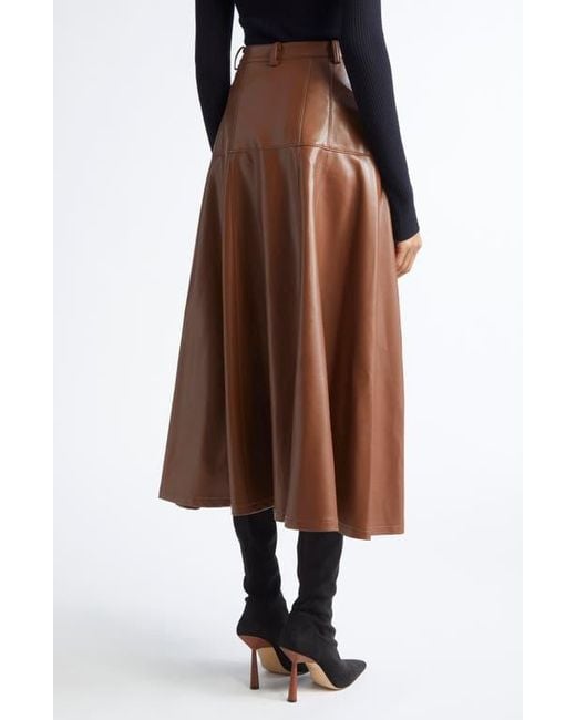 Cinq À Sept Brown Veena Faux Leather Skirt