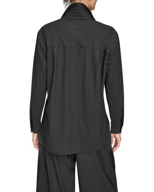 Donna Karan Black Front Button Shirt
