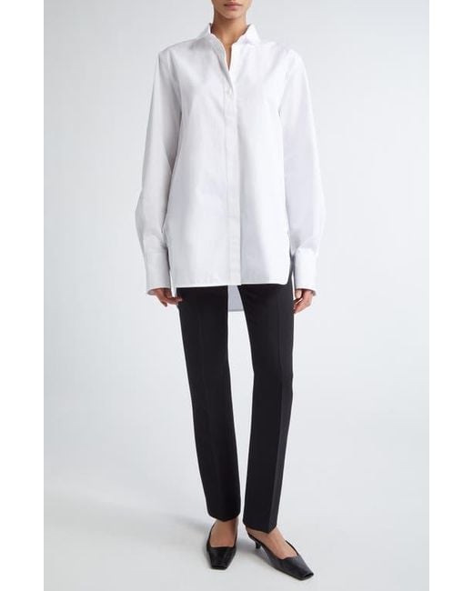 Totême  White Wingtip Collar Organic Cotton Poplin Button-Up Shirt