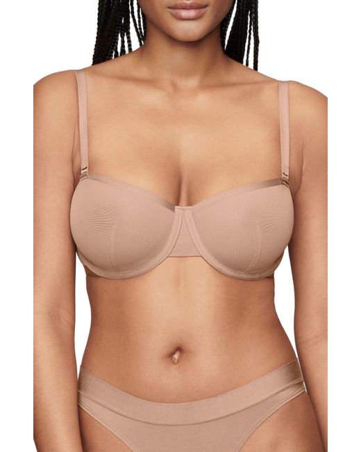 CUUP Brown The Balconette Mesh Underwire Bra