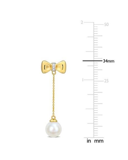 Julianna B Metallic Cultured Pearl & Diamond Dangle Earrings 10K