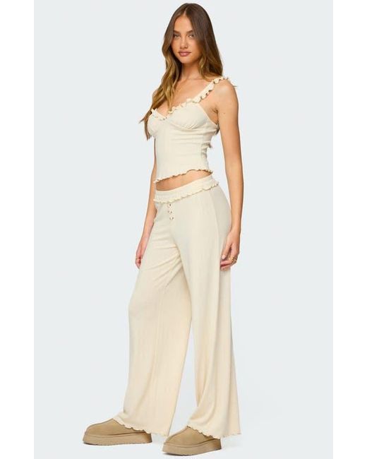 Edikted Multicolor Posy Ruffle Pointelle Tank