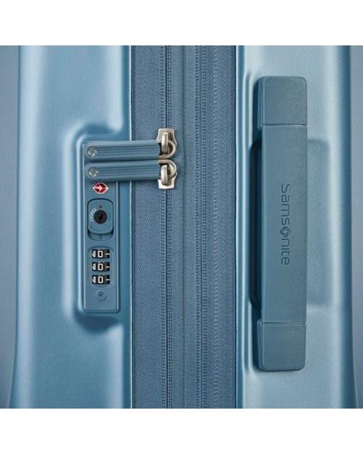 Samsonite Blue Large Checked Hardside Luggage With Spinner Wheels