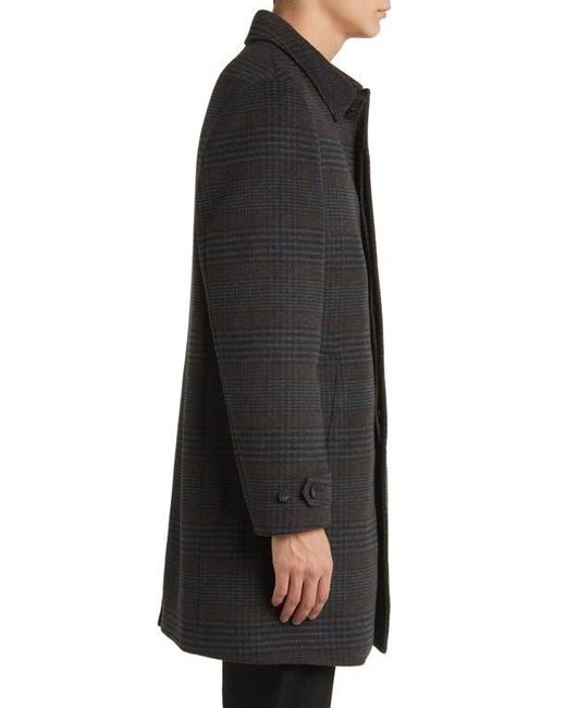 Hart Schaffner Marx Black Armitage Wool Blend Topcoat for men