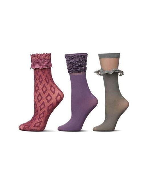 Memoi Multicolor Assorted 3-Pack Crew Socks