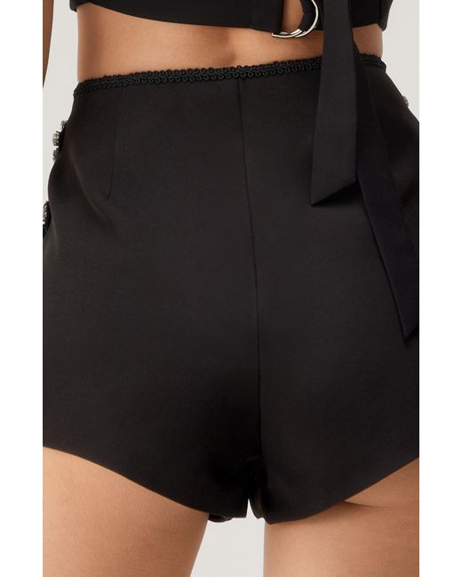 Nasty Gal Black Embellished Micro Shorts