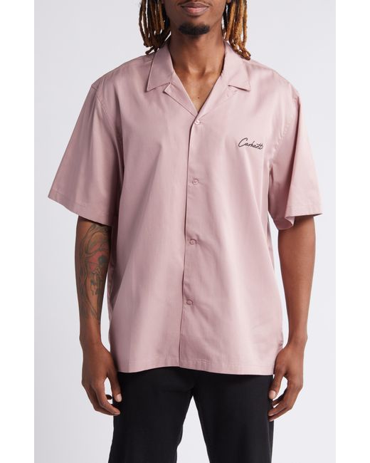 Carhartt Pink Delray Cotton & Lyocell Camp Shirt for men