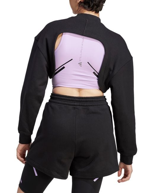 Adidas By Stella McCartney Black Truecasuals Cropped Sweatshirt