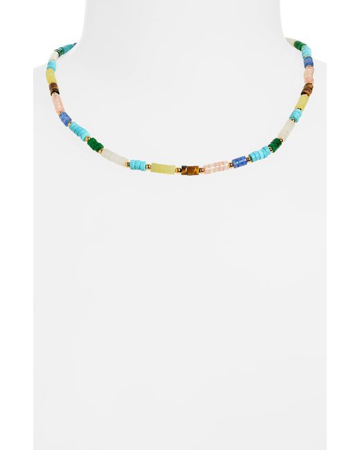 Missoma Metallic Multicolor Stone Beaded Necklace