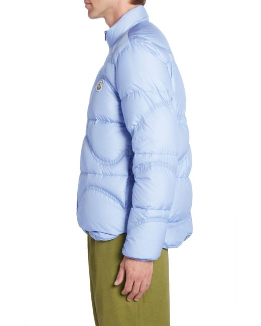 Moncler Blue Tayrona Wavy Quilted Down Jacket for men