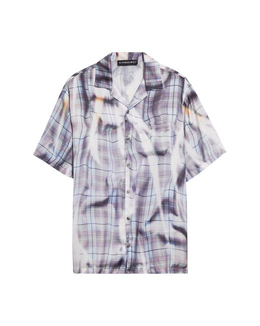 Y. Project White Sun Bleach Check Print Short Sleeve Button-up Shirt for men