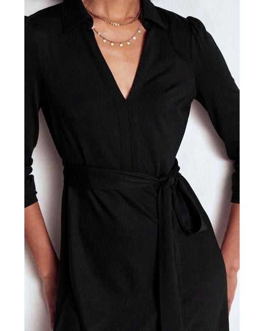 Boden Black Imogen Long Sleeve Jersey Dress