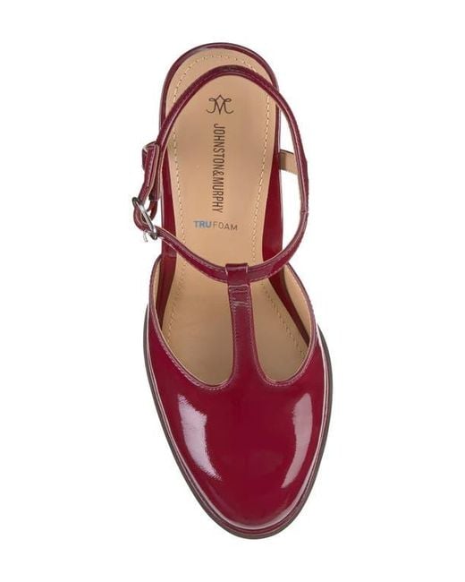 Johnston & Murphy Red Amy T-Strap Pump