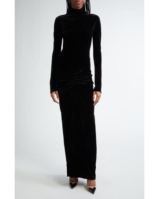 ワンピース Alaia Draped long dress ALAÏA BLACK LONG SLEEVE DRAPED KNIT DRESS |ALAÏA US