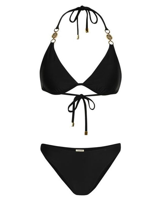L'Agence Black Annabelle Solids Triangle Bikini Top